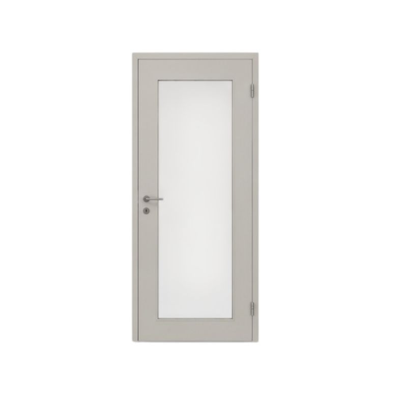 Knudsen lyddørblad med glass 925x2140 mm Rw 38 dB, RAL 7032, høyrehengslet – prosjektoverskudd