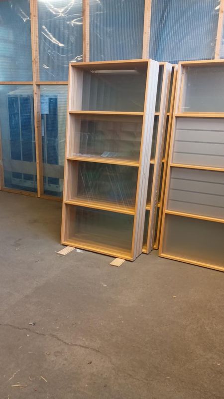 Glassvegger / Modulvegger m/tre losholt høyde: 2165mm, bøk