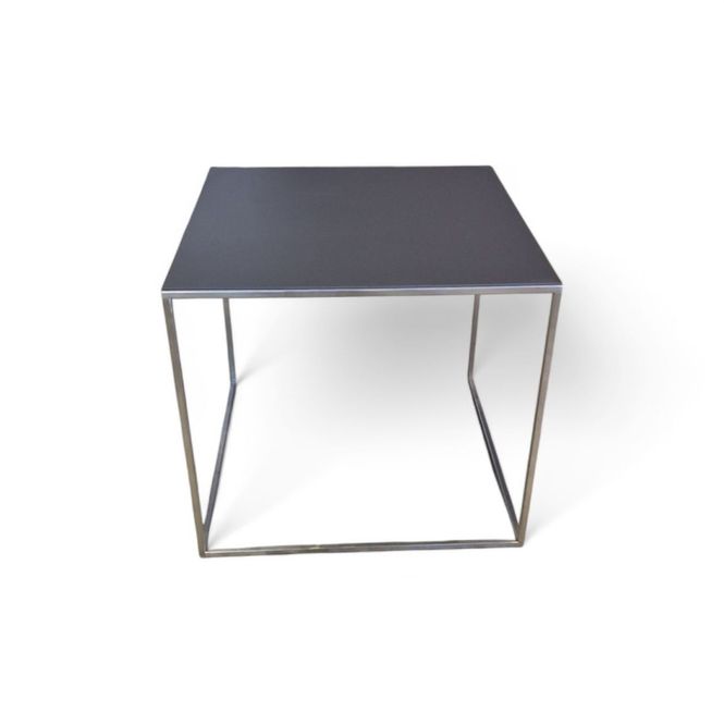 Hovedbilde Loungebord 49,5x49,5cm, sort/børstet stål