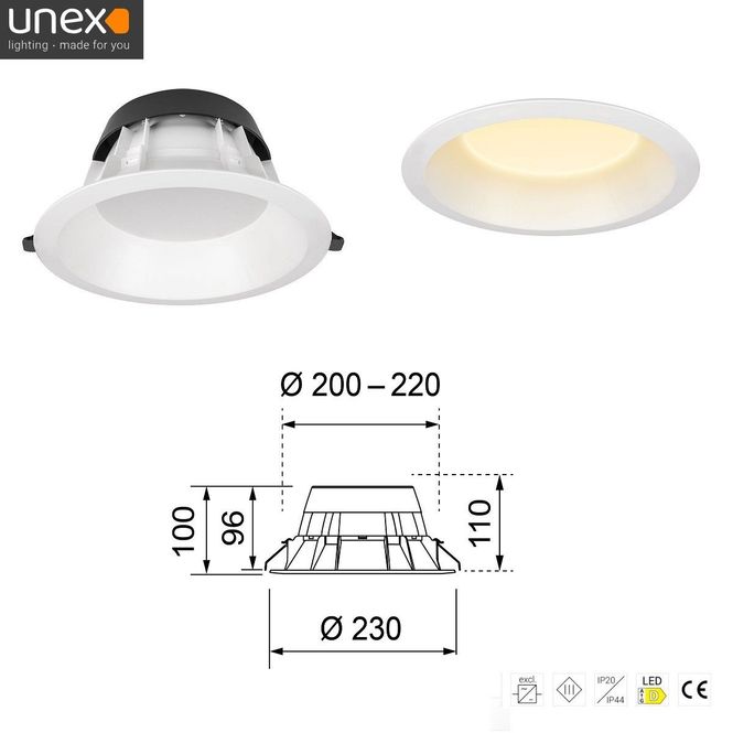Hovedbilde Unex EcoLed ø 210mm 3000k (inkl.trafo) - ...
